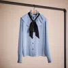 COACH RESTORED GATHERED COLLAR BLOUSE