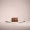 Coach Restored Half Flap Card Case In Pewter/metallic Bronze