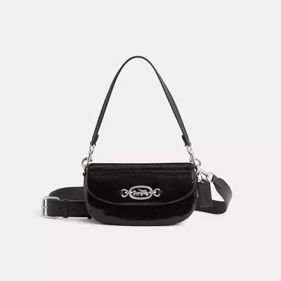Coach Restored Harley Shoulder Bag 23 With Sequins In Black