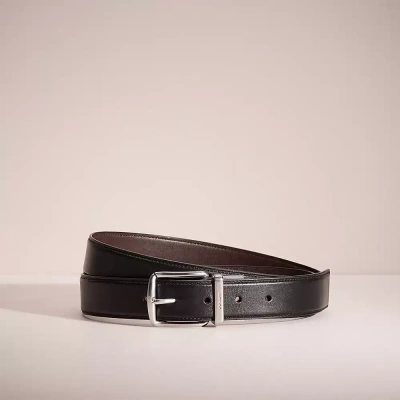 Coach Restored Harness Buckle Cut To Size Reversible Belt, 32mm In Black/chestnut