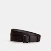 Coach Restored Harness Buckle Cut To Size Reversible Belt, 38mm In Graphite/black
