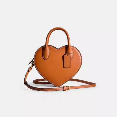 Coach Restored Heart Bag In Regenerative Leather In Brass/burnished Amber