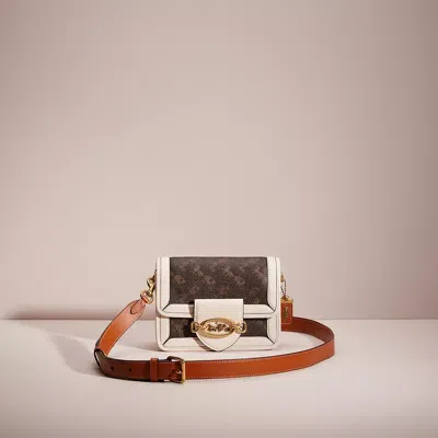 Coach Restored Hero Crossbody With Horse And Carriage Print In Brass/chalk Burnished Amber