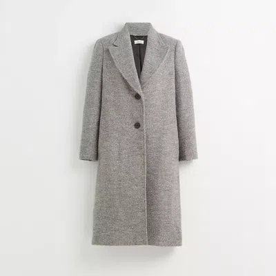 Coach Restored Herringbone Oversized Coat In Gray