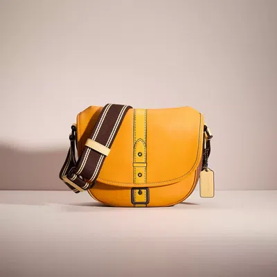 Coach Restored Hitch Crossbody With Trompe L'oeil In Yellow