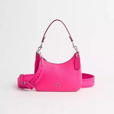 Coach Restored Hobo Crossbody With Signature Canvas In Dragon Fruit