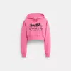 Coach Restored Horse And Carriage Cropped Hoodie In Pink