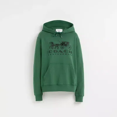Coach Restored Horse And Carriage Hoodie In Organic Cotton In Dark Pine