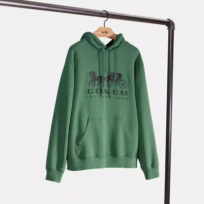 Coach Restored Horse And Carriage Hoodie In Organic Cotton In Dark Pine