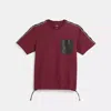 Coach Restored Horse And Carriage Pocket T Shirt In Burgundy
