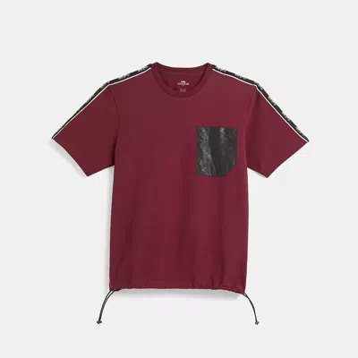 Coach Restored Horse And Carriage Pocket T Shirt In Burgundy