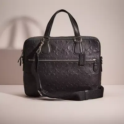 Coach Restored Hudson 5 Bag In Signature Leather In Black