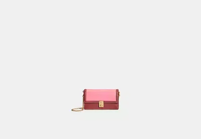 Coach Restored Hutton Clutch In Colorblock In Brass/chalk Multi