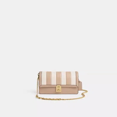 Coach Restored Hutton Clutch With Colorblock Quilting In Gold