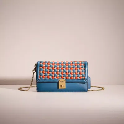 Coach Restored Hutton Clutch With Weaving In Blue
