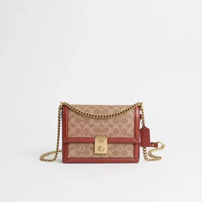 Coach Restored Hutton Shoulder Bag In Signature Canvas In Brass/tan/rust