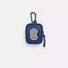 Coach Restored Hybrid Pouch 8 In Colorblock With  Patch In Sport Blue/silver