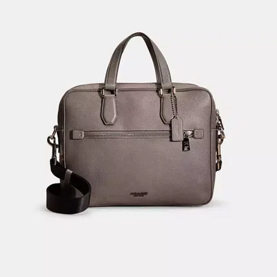 Coach Restored Kennedy Brief In Silver/heather Grey