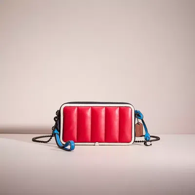 Coach Restored Kira Crossbody Bag With Colorblock Quilting In Pewter/candy Apple Multi