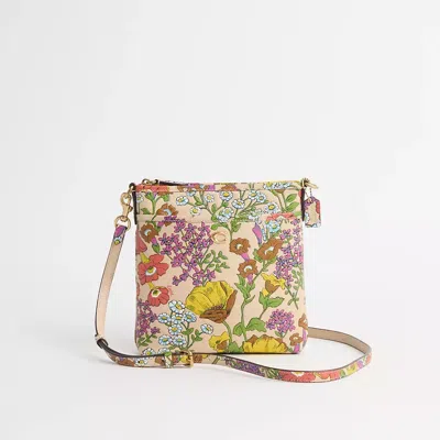 Coach Restored Kitt Messenger Crossbody Bag With Floral Print In Brass/ivory Multi