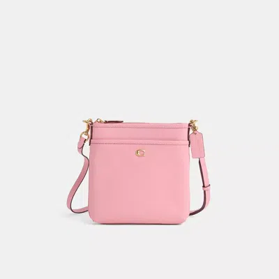 Coach Restored Kitt Messenger Crossbody In Brass/bubblegum