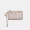 Coach Restored L Zip Wristlet In Brass/dove Grey