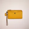 Coach Restored L Zip Wristlet In Pewter/flax