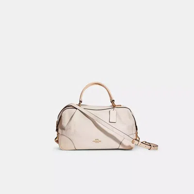 Coach Restored Lane Satchel In Gold/chalk