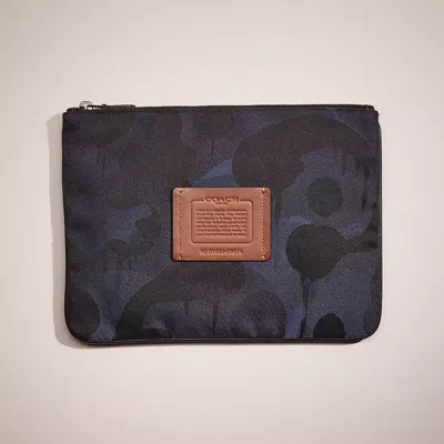 Coach Restored Large Multifunctional Pouch With Camo Print In Green/black