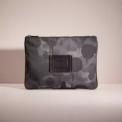 Coach Restored Large Multifunctional Pouch With Camo Print In Green/black