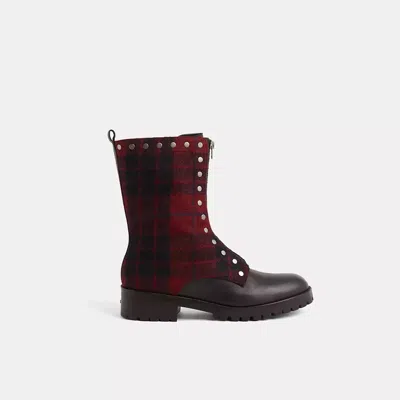 Coach Restored Laura Combat Bootie In Red
