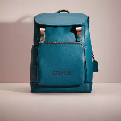 Coach Restored League Flap Backpack In Blue