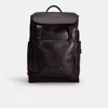Coach Restored League Flap Backpack In Black Copper/black