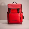 Coach Restored League Flap Backpack In Colorblock In Red
