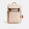Coach Restored League Flap Backpack In Signature Jacquard