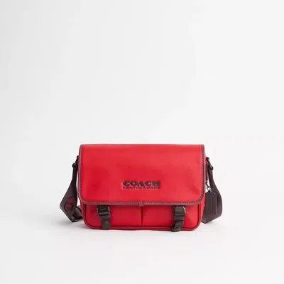 Coach Restored League Messenger Bag In Sport Red/cherry