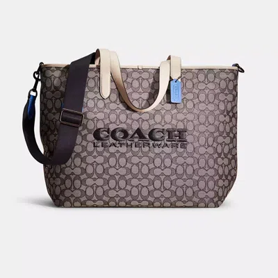 Coach Restored League Tote In Signature Jacquard