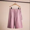 Coach Restored Leather Culottes In Pink