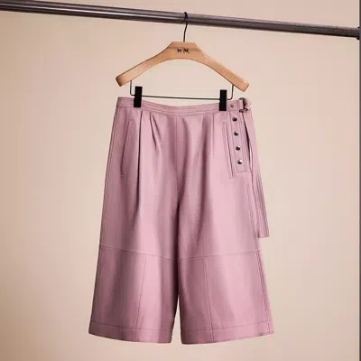 Coach Restored Leather Culottes In Evening Rose