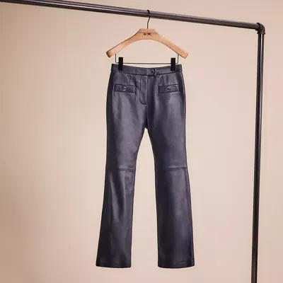 Coach Restored Leather Pants In Blue