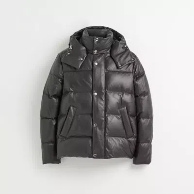 Coach Restored Leather Puffer Jacket In Black