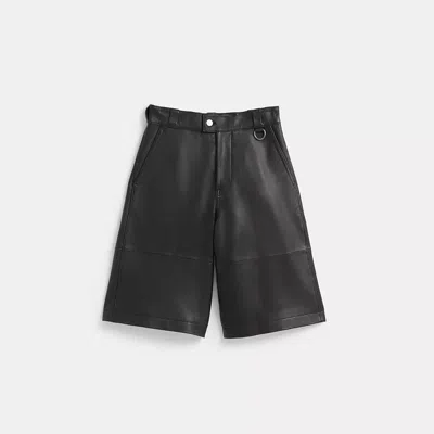 Coach Restored Leather Shorts In Black