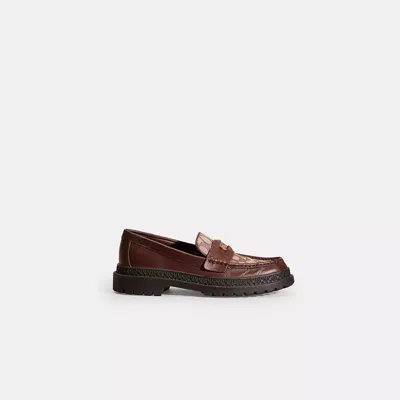 Coach Restored Loafer With Signature Jacquard And Signature Coin In Maple