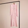 Coach Restored Long Striped Viscose Dress In Cloud Pink