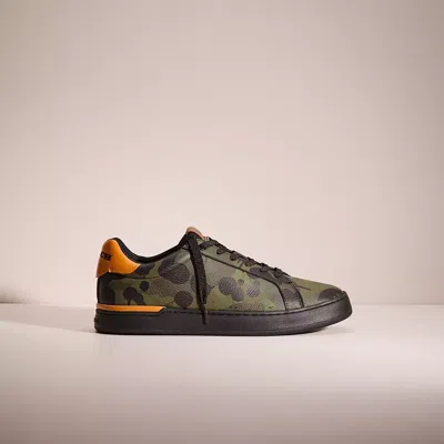 Coach Restored Lowline Low Top Sneaker With Camo Print In Green/black