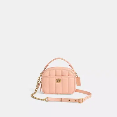 Coach Restored Lunchbox Top Handle Bag With Quilting In Pink