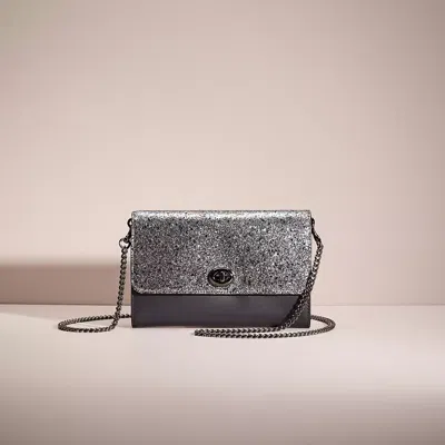 Coach Restored Marlow Turnlock Chain Crossbody In Gunmetal/metallic Graphite