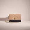 Coach Restored Marlow Turnlock Chain Crossbody In Colorblock Signature Canvas In Brass/tan/ink/light Peach