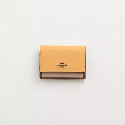 Coach Restored Medium Flap Wallet In Colorblock In Pewter/honeycomb Multi