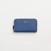 Coach Restored Medium Zip Around Wallet In Brass/blue